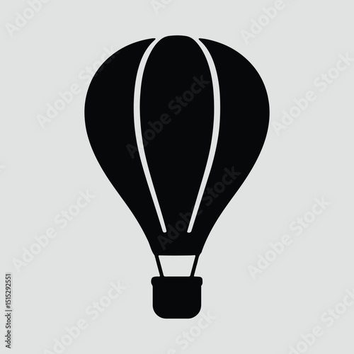 Silhouette of a hot air balloon floating Vector Illustration