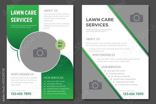 lawn & garden flyer design template landscaping services Tree and gardening service poster leaflet design. lawnmower flyer. Lawn care social media post promotion template design