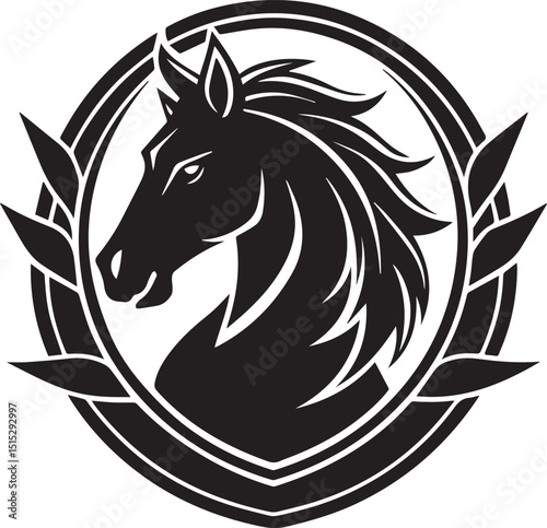 horse silhouette illustration vector logo sticker