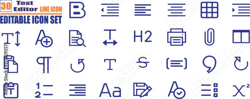 Icons representing text editing tools like bold italic and underline ideal for software development writing apps and digital communication projects.