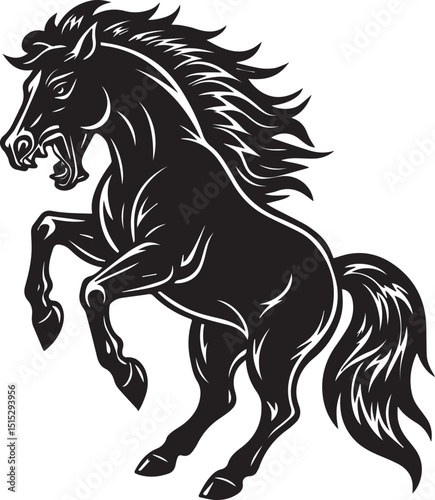horse silhouette illustration vector logo sticker