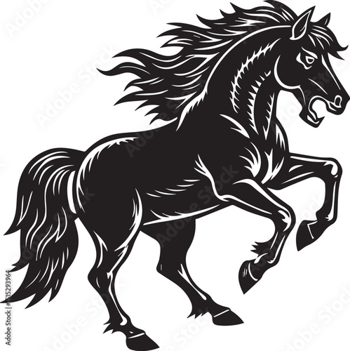 horse silhouette illustration vector logo sticker