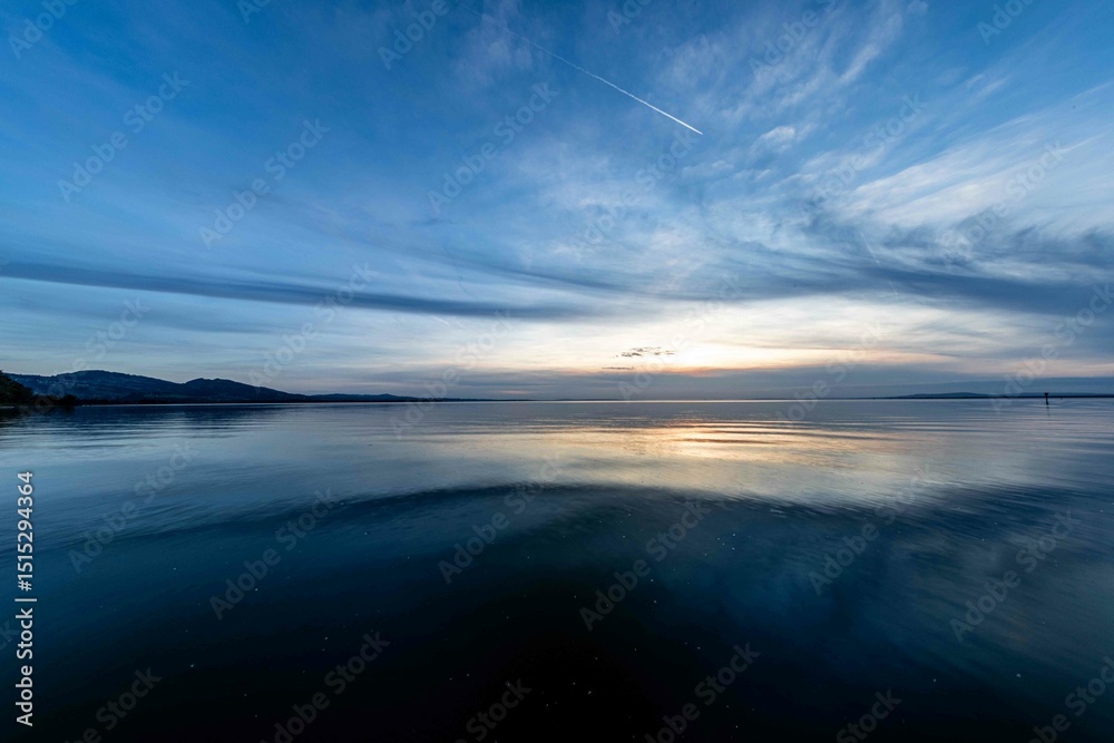 Fototapeta premium Sunset on Lake Constance in May