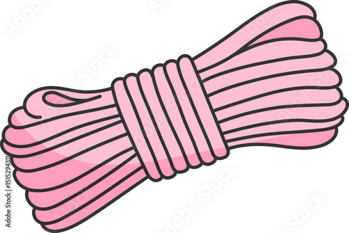 skein of rope, adult sex toy, accessories for bdsm sex games, linear pink icons, doodle and sketch style, hand drawing
