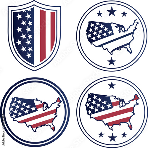 usa festival day vector, Patriotic vector illustrations Designs