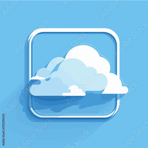 Cloud Computing Icon Modern Flat Design Illustration