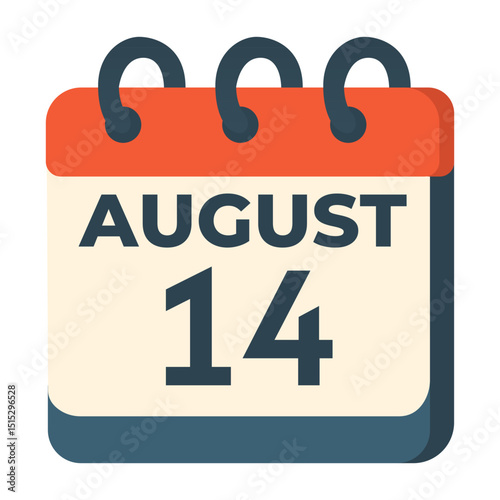 14 august calendar vector on white background
Vector calendar with date