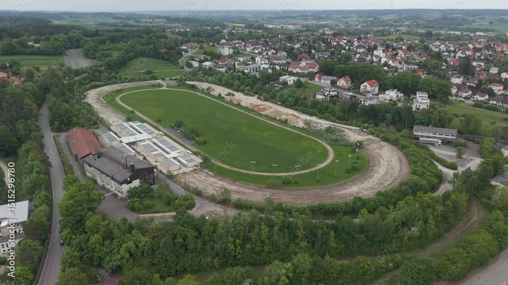 Pfaffenhofen Ilm as a Bavarian city from top with a drone fly over Pfaffenhofen Ilm as a Bavarian city from top with a drone fly over