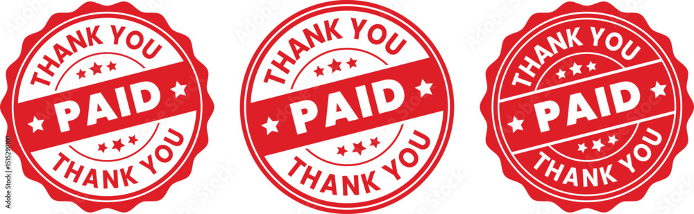 Paid Thank You Red Rubber Stamp Collection for Invoice Payment Confirmation and Transaction Completion Documentation Paid Thank You Red Rubber Stamp Collection for Invoice Payment Confirmation and Transaction Completion Documentation