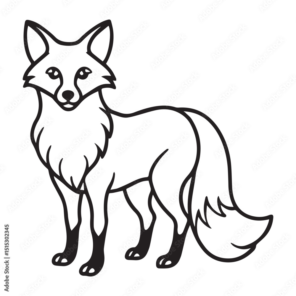Fototapeta premium Fox illustration vector silhouette logo sticker