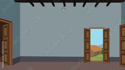 Empty house interior vector illustration