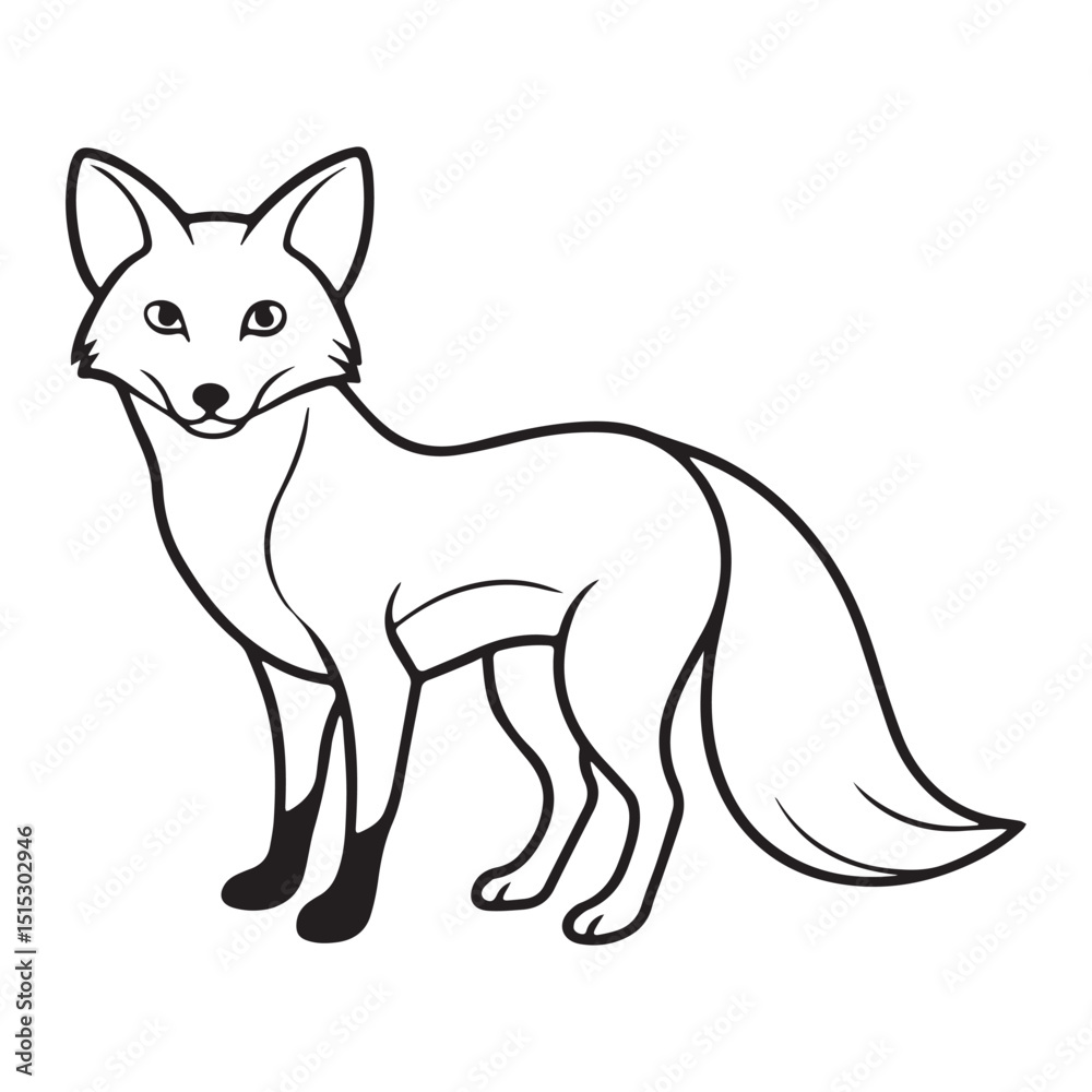 Fototapeta premium Fox illustration vector silhouette logo sticker