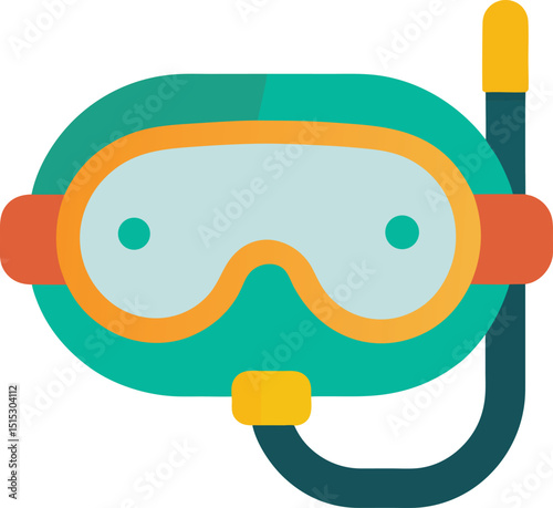 snorkel mask icon clipart vector on transparent background
