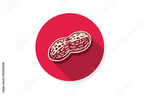 Flat Peanut-Free Symbol Icons in Red Circle isolated