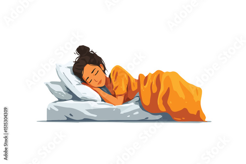 Flat Vector Concept of Sleep Wellness and Morning Energy isolated