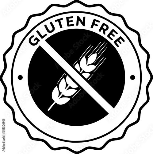 Gluten free vector icon . Wheat grains isolated on white background. No gluten symbol vector.
