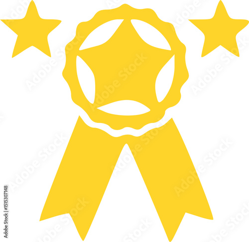 vector illustration of a golden star badge trophy 