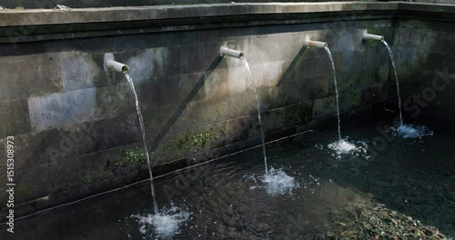 Source of water, stream of water with pool