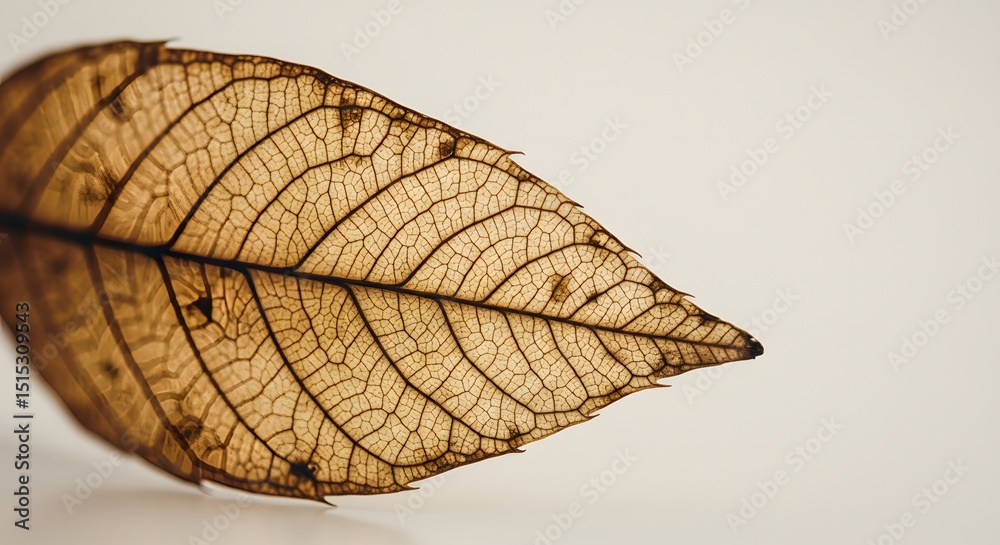 Obraz premium Minimalist dried leaf with intricate vein texture