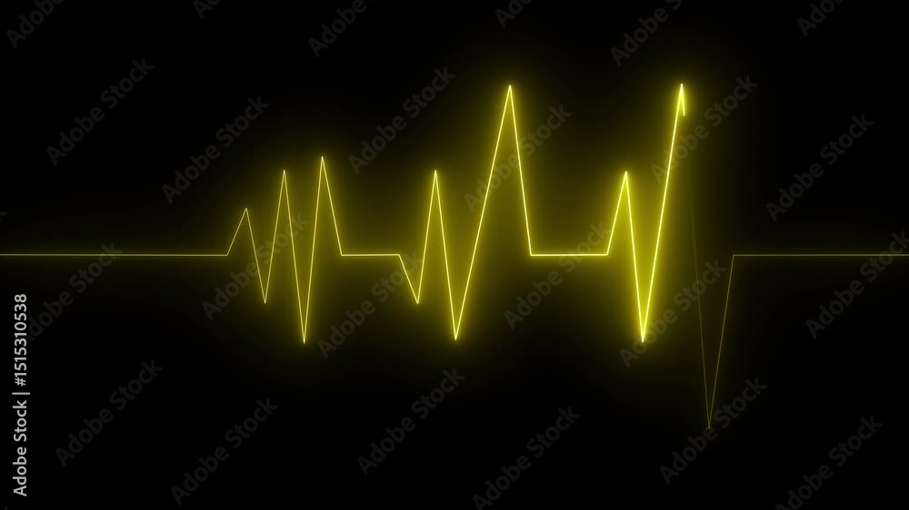 neon heartbeat line animation. heartbeat rate video. cardiogram line icon animation