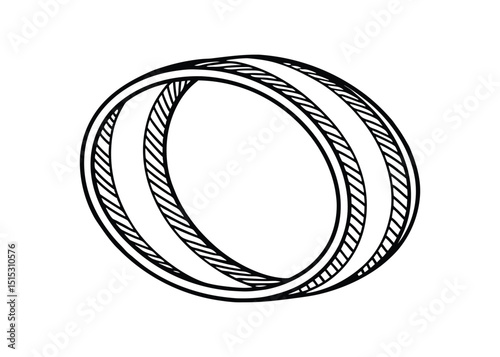 Silhouette of bangle isolated on a white background