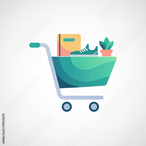 Shopping cart icon Illustration, Buy and sale symbol