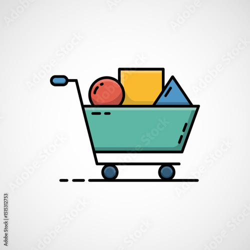 Shopping cart icon Illustration, Buy and sale symbol