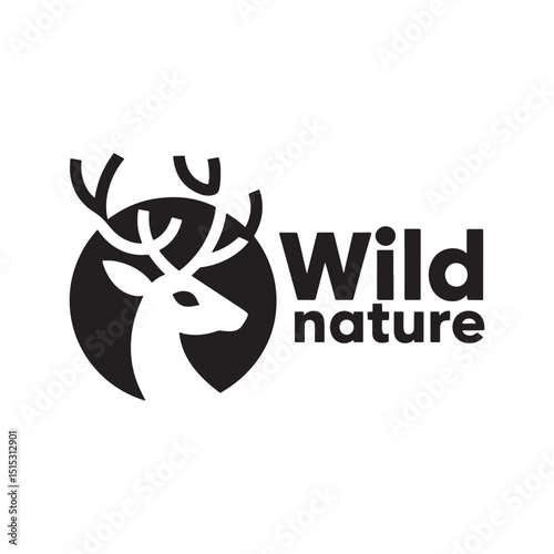 Deer Logo Design Vector, Deer Silhouette 