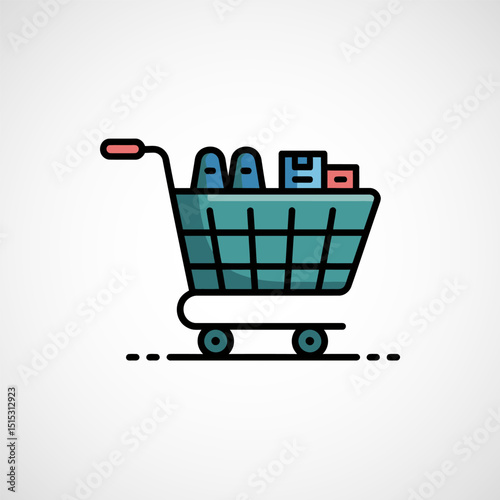 Shopping cart icon Illustration, Buy and sale symbol