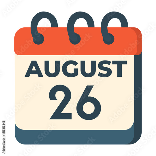 26 august calendar vector on white background
Vector calendar with date