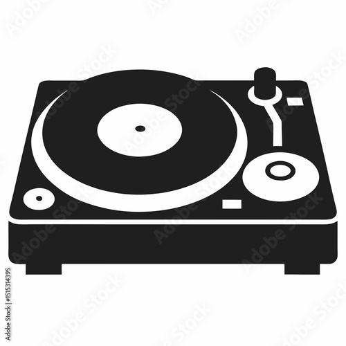 Turntable vinyl record player dj music icon