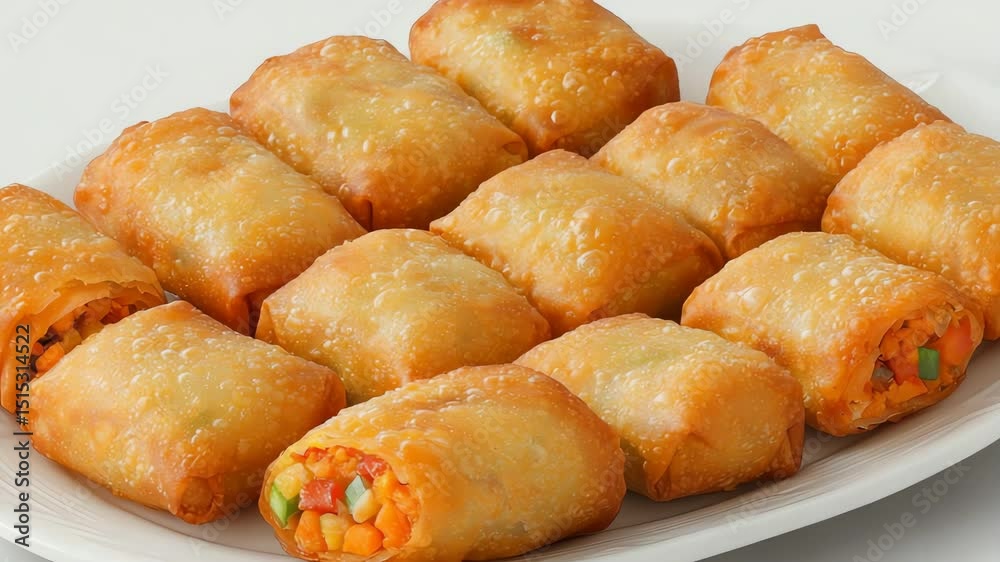 Vegetable spring rolls on a plate Vegetable spring rolls on a plate