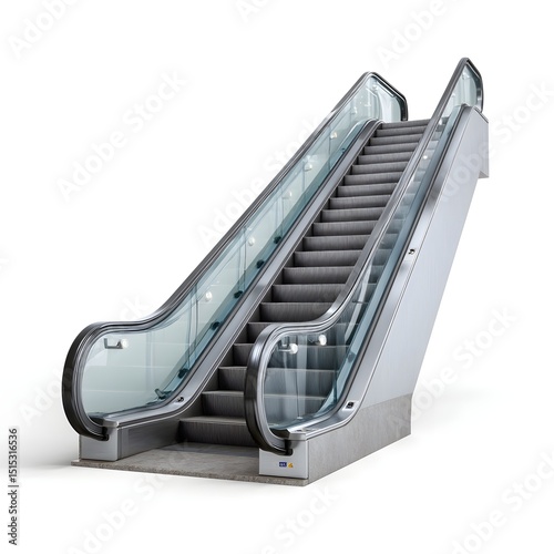 escalator stairs isolated on white