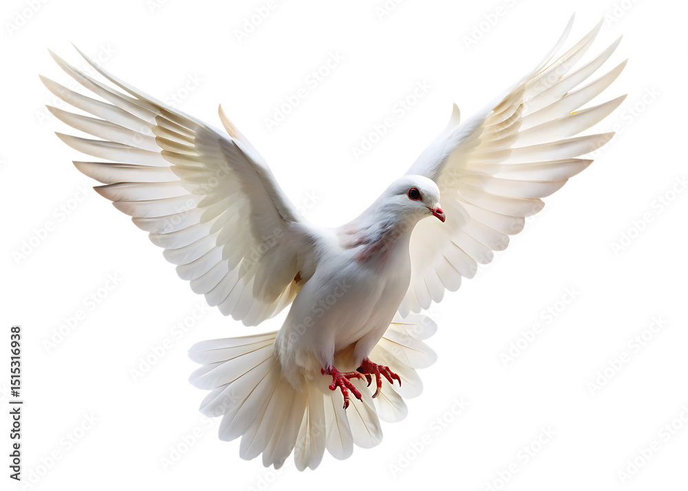 Obraz premium dove flying isolated on white background, PNG