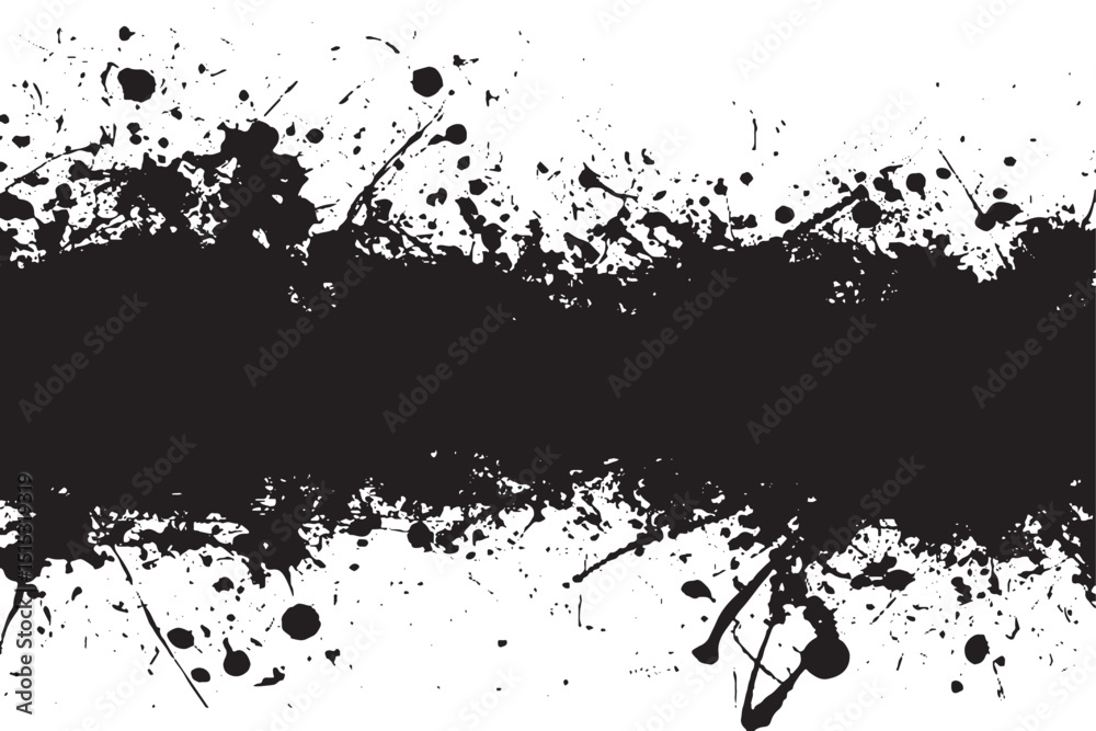Obraz premium Grunge Ink Splatter Banner with Horizontal Paint Explosion