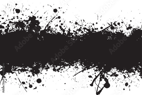 Grunge Ink Splatter Banner with Horizontal Paint Explosion

