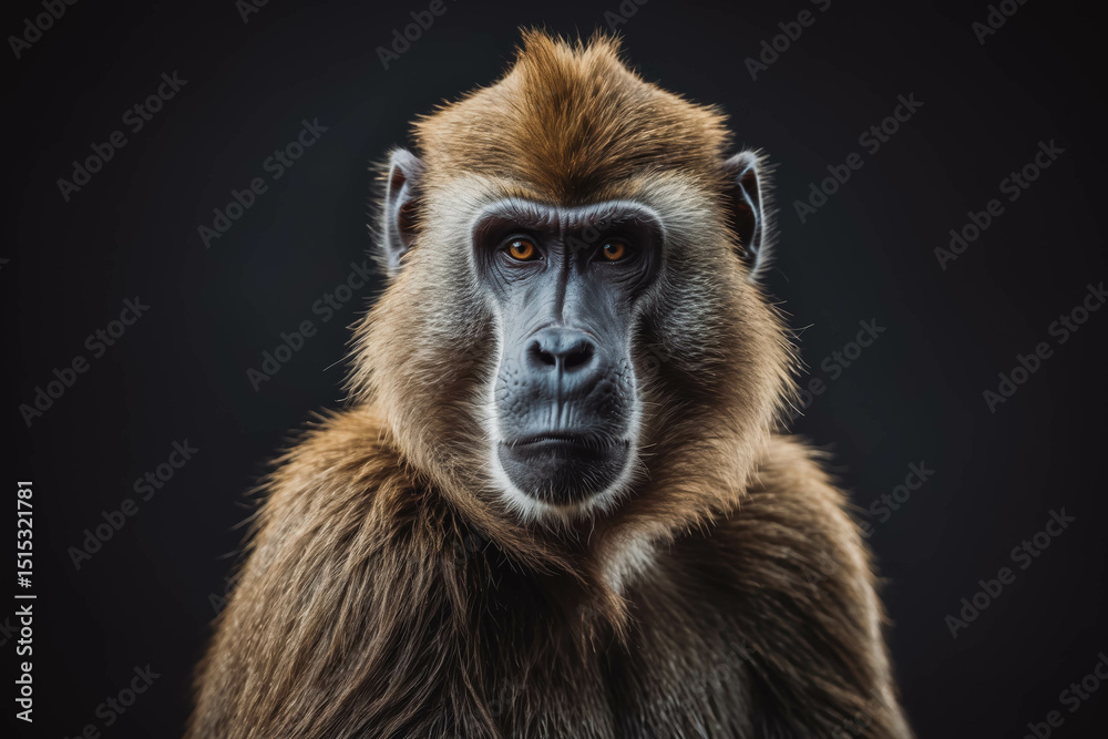 Male Gorilla Portrait: Striking Close-Up of Endangered Primate in Natural Habitat - Wildlife Conservation and Behavior in Studio Shot Male Gorilla Portrait: Striking Close-Up of Endangered Primate in Natural Habitat - Wildlife Conservation and Behavior in Studio Shot