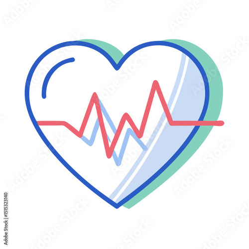 Heart rate monitor icon design for health and wellness applications