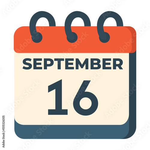 16 September calendar vector on white background
Vector calendar with date