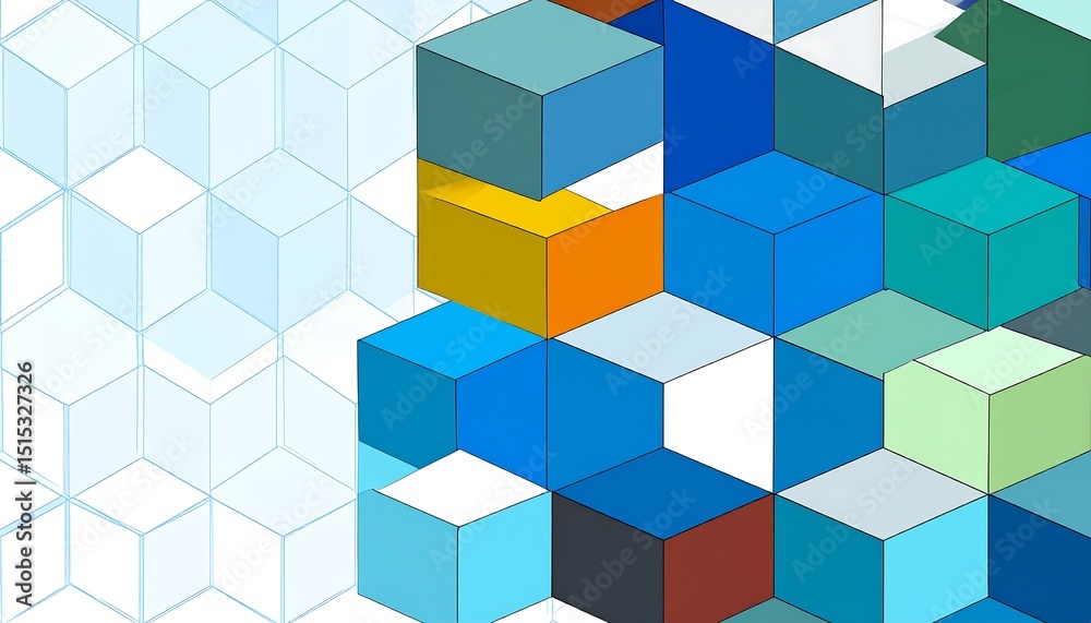 Colorful 3D Cube Abstract Pattern. Colorful 3D Cube Abstract Pattern.