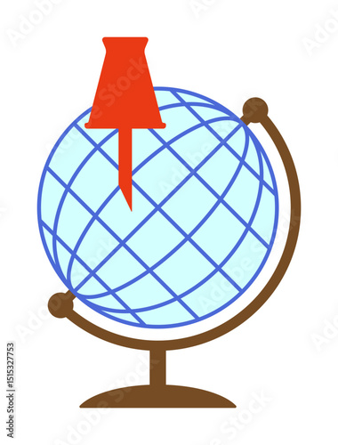 Globe planet earth icon with Gps mark. Globe, planet with a pointer. Location, navigation, map glyph icon. Globe web icon and pin location. Vector illustrations EPS10