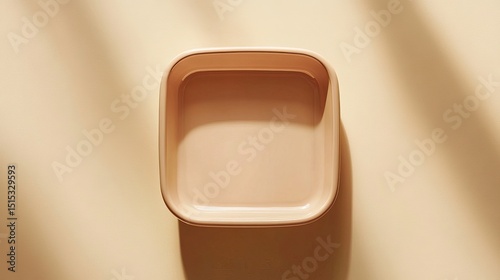 Wallpaper Mural Empty square plate in soft natural light on neutral background showing minimalist design Torontodigital.ca