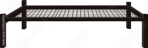 Traditional Wooden Charpai Bed Vector Illustration – Classic Indian Rope Cot Design Isolated on White Background