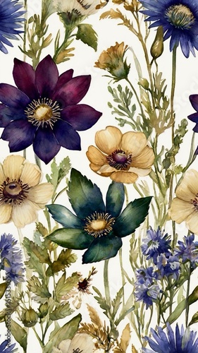 A detailed floral watercolor painting