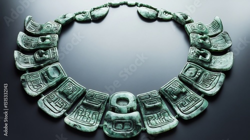 A ceremonial Mayan jade necklace reflecting ancient beliefs in immortality and feminine energy 