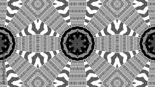 Black and White Kaleidoscope Pattern
