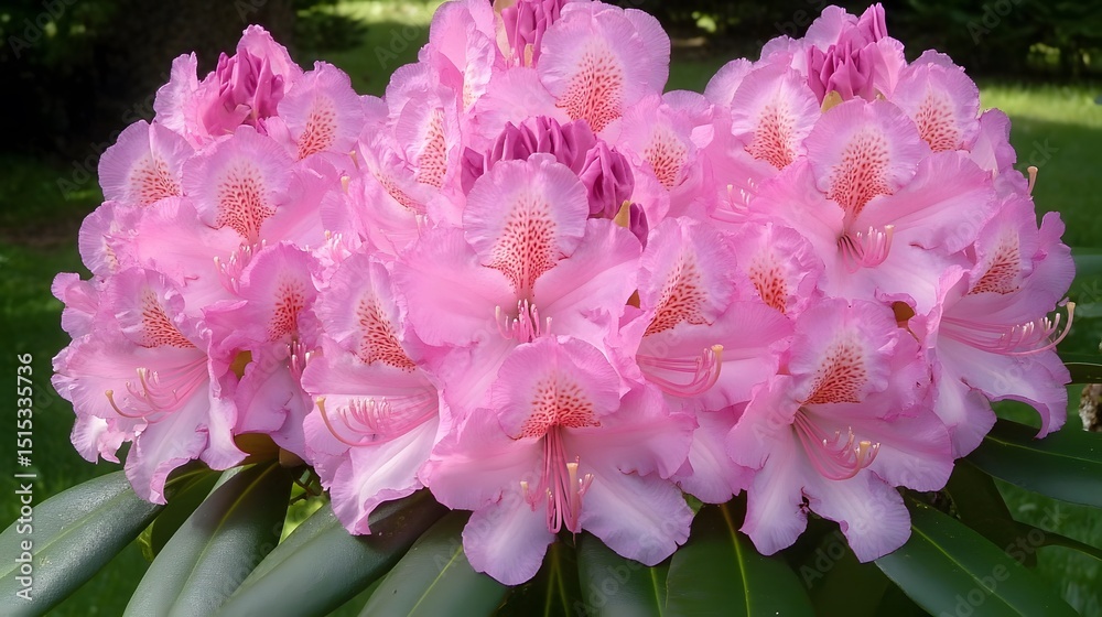 Stunning Pink Rhododendron Blossom Closeup Stunning Pink Rhododendron Blossom Closeup