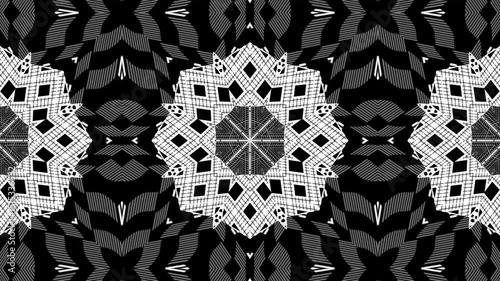Black and White Kaleidoscope Pattern