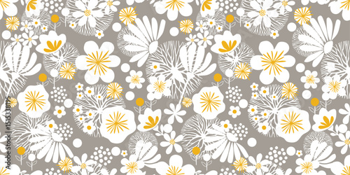 Seamless abstract floral pattern. Vector Illustration.
