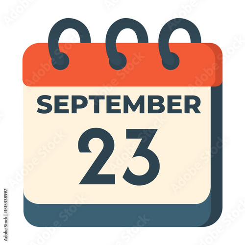 23 September calendar vector on white background
Vector calendar with date